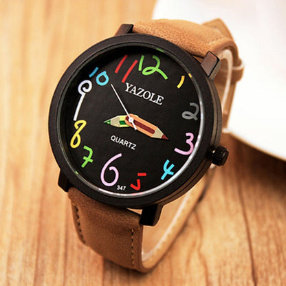 Yazole Watch Korean Version of The Big Dial Female Students Watch Couple Quartz Watches