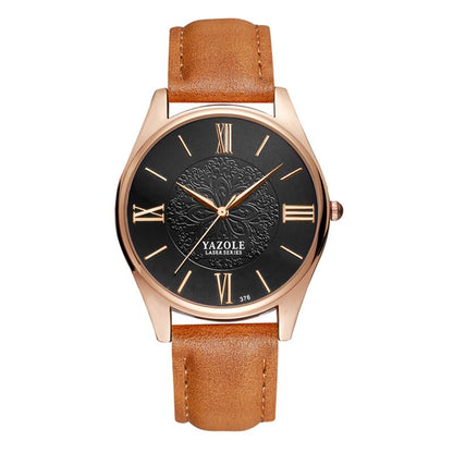 YAZOLE Top Brand Luxury Fashion Business Men's Watch Leather Clock