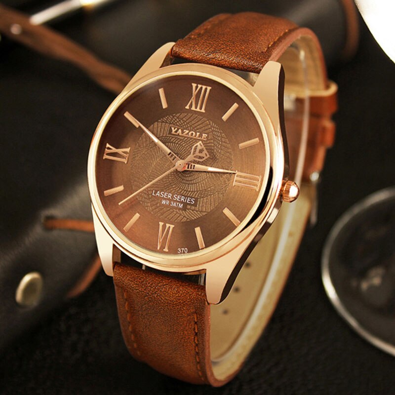 Yazole Mens Watches Top Brand Luxury Unique Designer Quartz Business Gentlemen Clock