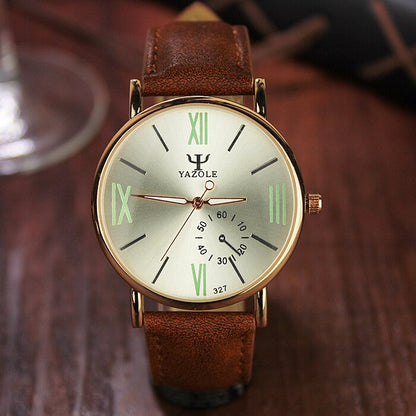 Yazole Watch Fashion Leisure Watches Business Men Luminous Roman Designer Watch