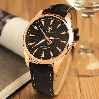 Yazole Men Watches Fashion Unique Designer Quartz Watch Business Gentle Clock