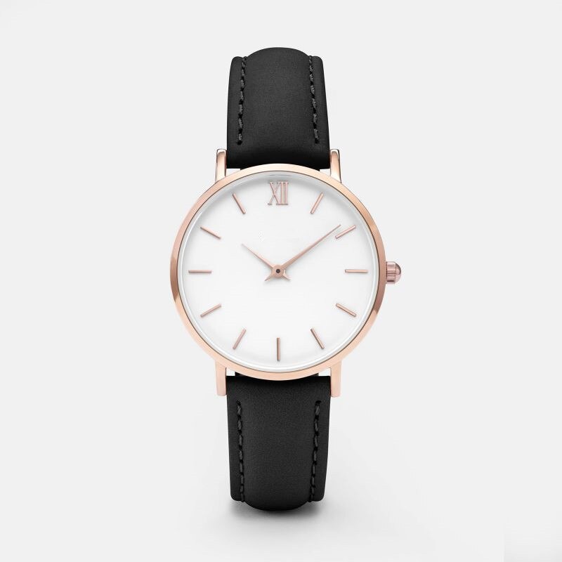 Women Fashion Simple Watches Casual Leather Ladies Female Clock