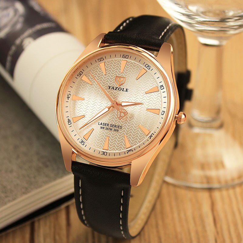 Yazole Men Watches Fashion Unique Designer Quartz Watch Business Gentle Clock