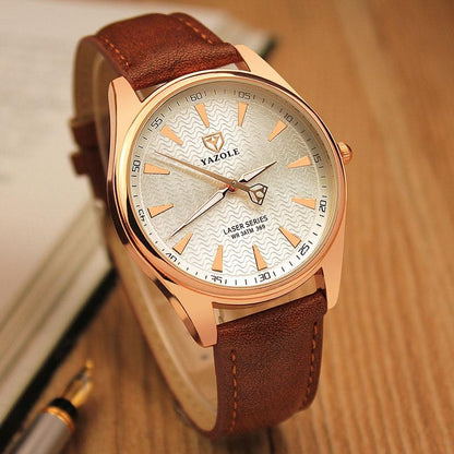 Yazole Men Watches Fashion Unique Designer Quartz Watch Business Gentle Clock