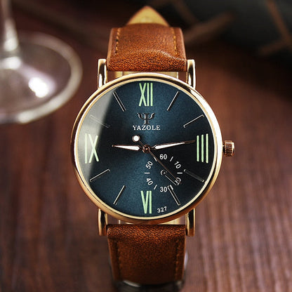 Yazole Watch Fashion Leisure Watches Business Men Luminous Roman Designer Watch