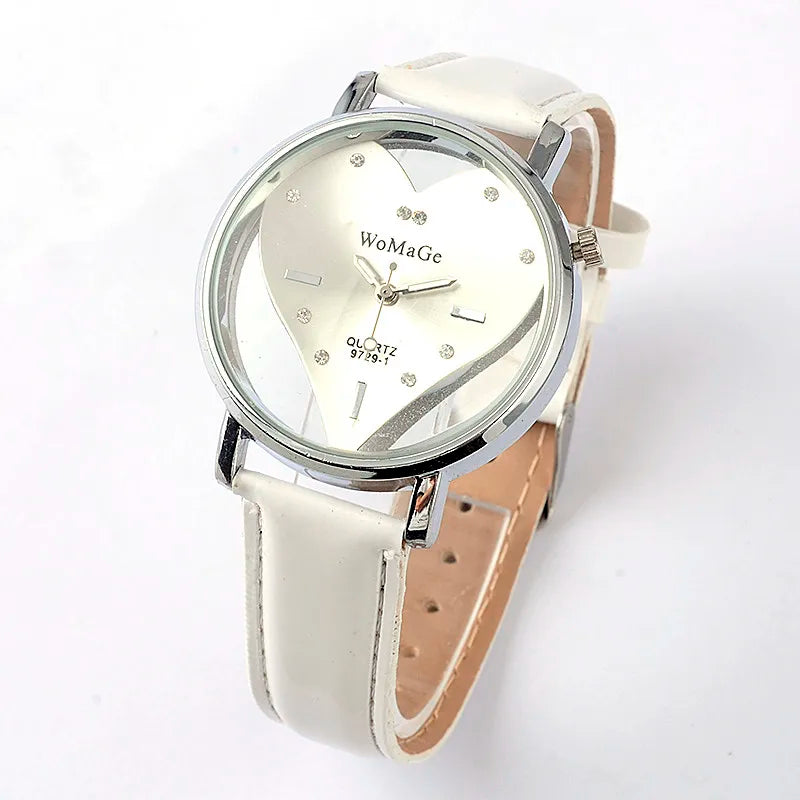 Women Leather Strap LOVE Quartz Watch