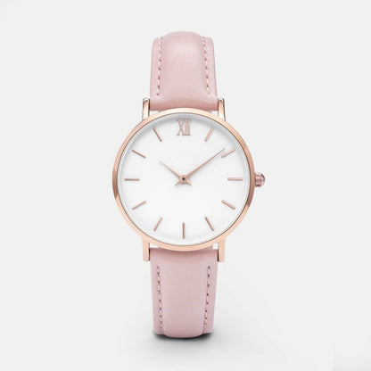 Women Fashion Simple Watches Casual Leather Ladies Female Clock