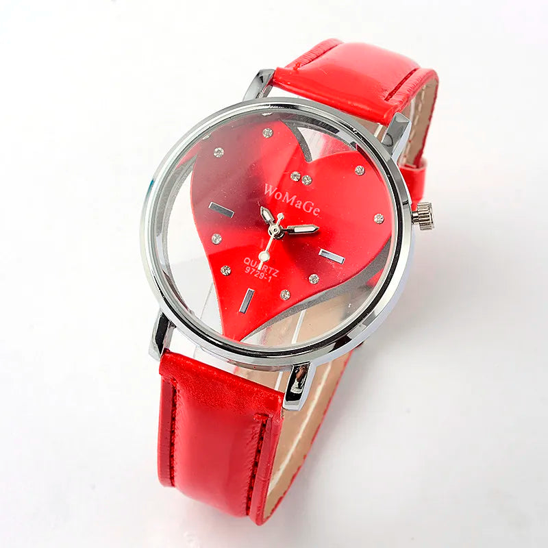 Women Leather Strap LOVE Quartz Watch