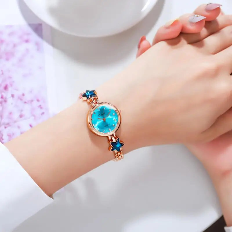 Women's Watches Star Bracelet Set Luxury Ladies Wristwatch Gift Steel Quartz Watch For Woman Rhinestone Clock New zegarek damski