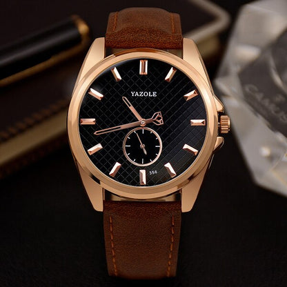 Yazole Business Small Seconds Brand Men's Watch Unique Leisure Fashion Leather Watches