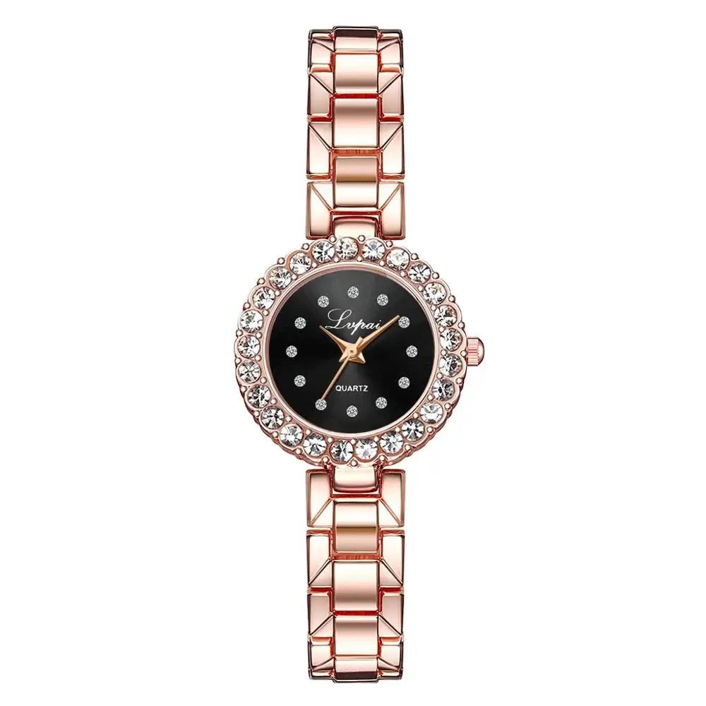 2PCS Diamond Stainless Steel Woman Watch Sets