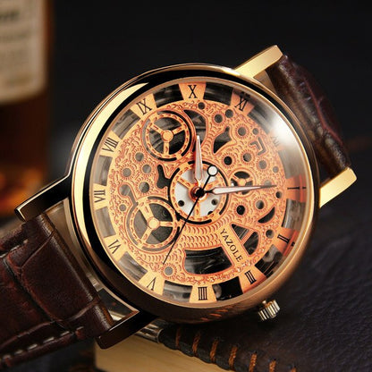 Yazole Brand Business Men's Watch Fashion Luminous Unique Leisure Leather Watches