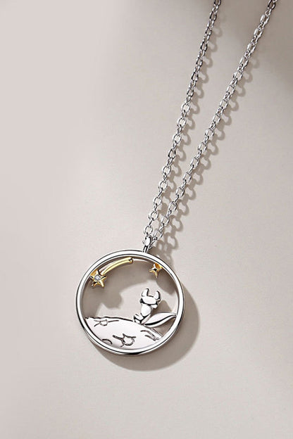 925 Silver Little Prince & Little Fox Couple Necklace