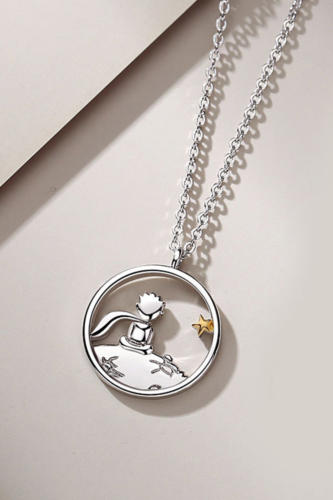 925 Silver Little Prince & Little Fox Couple Necklace