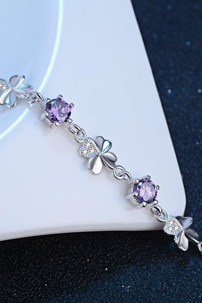 925 Silver Lucky Four-leaf Clover Bracelet