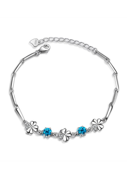 925 Silver Lucky Four-leaf Clover Bracelet