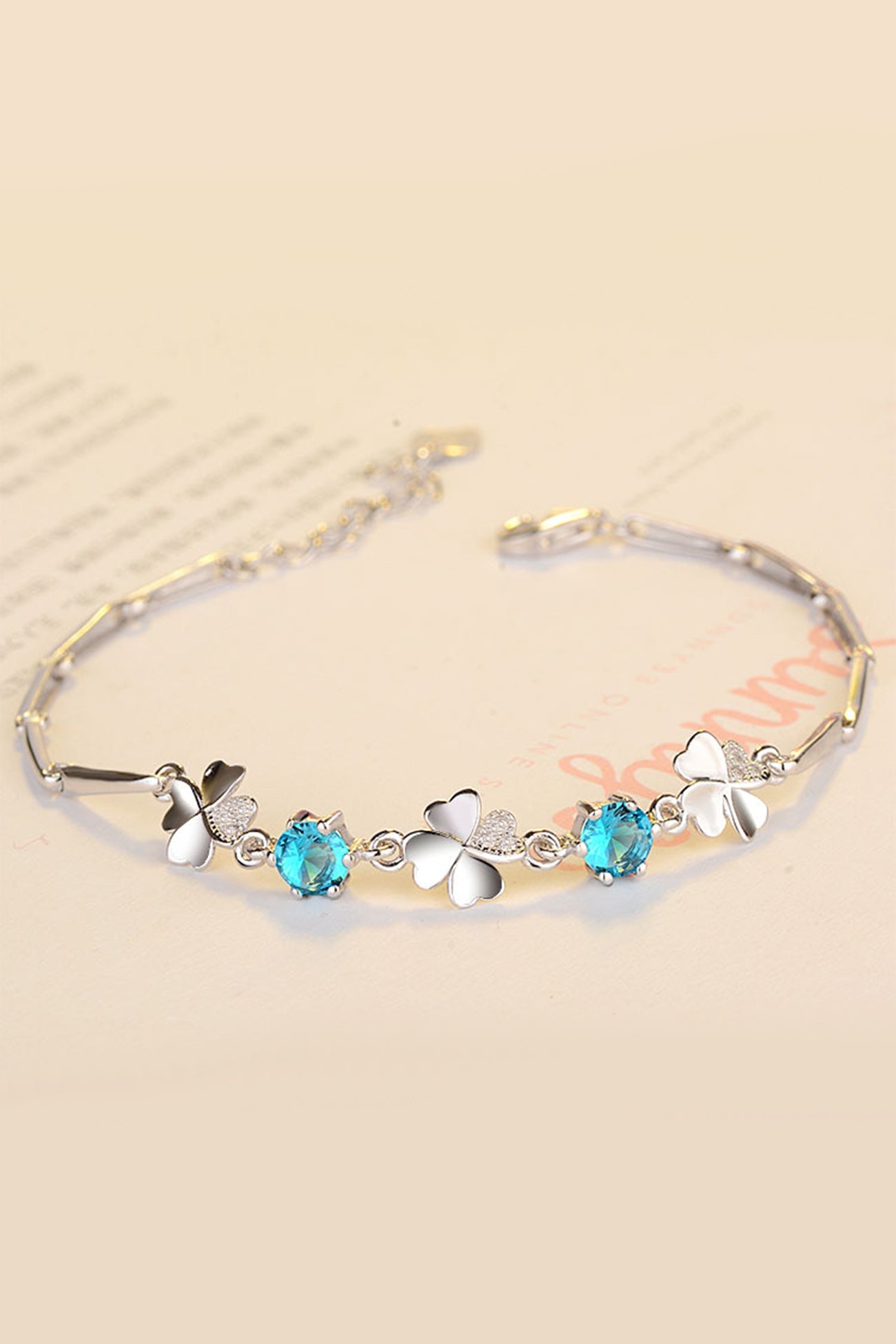 925 Silver Lucky Four-leaf Clover Bracelet