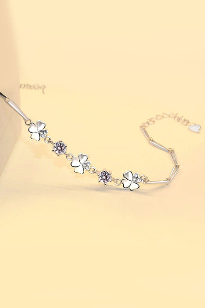 925 Silver Lucky Four-leaf Clover Bracelet