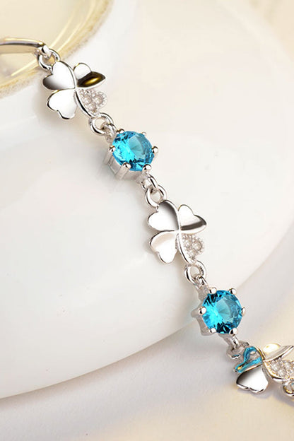 925 Silver Lucky Four-leaf Clover Bracelet