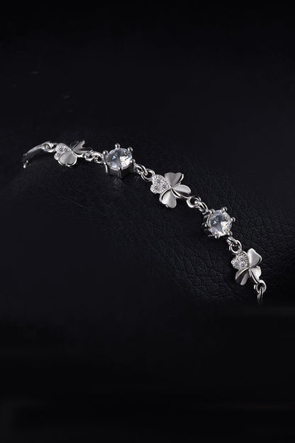 925 Silver Lucky Four-leaf Clover Bracelet