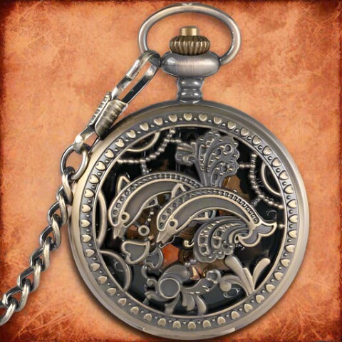 Mechanical Pocket Watch Dolphin