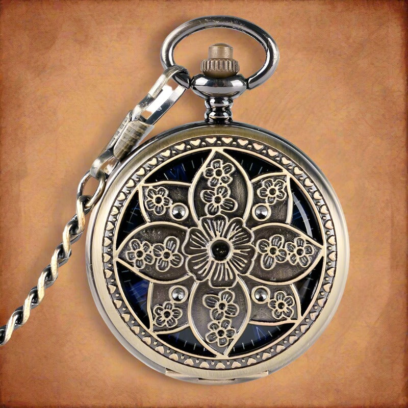 Mechanical Pocket Watch Floral