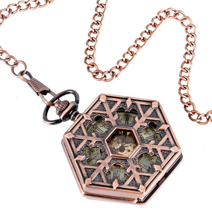 Mechanical Pocket Watch Hexagon Copper