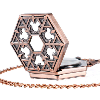 Mechanical Pocket Watch Hexagon Copper