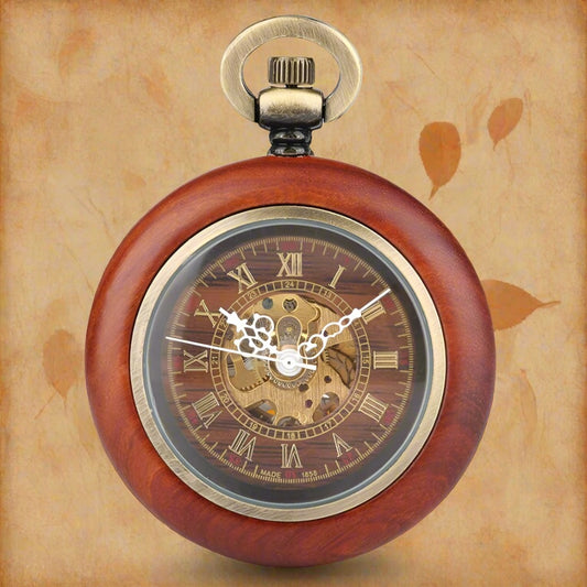 Mechanical Pocket Watch Wooden