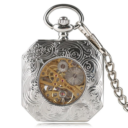 Mechanical Square Pocket Watch