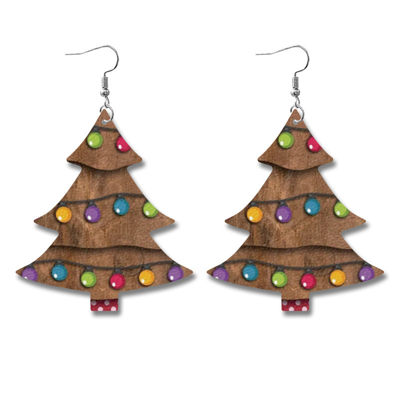 Western Style Christmas Tree Earrings