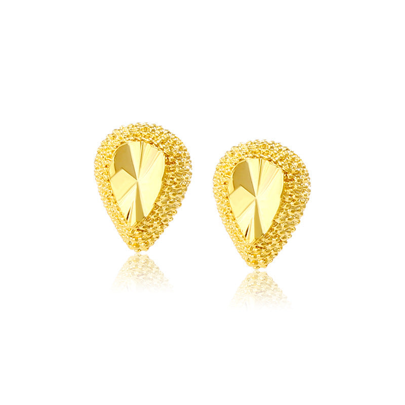 24K Gold Plated Alloy Car Flower Drop Earrings