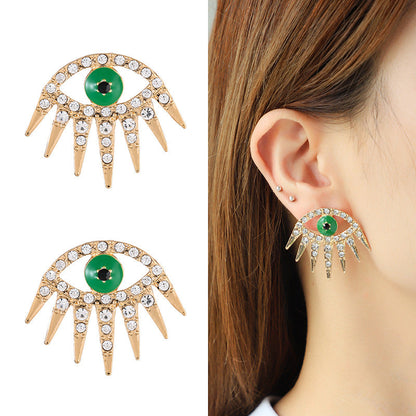 Alloy Gold Plated Diamond Dripping Devil's Eye Earrings