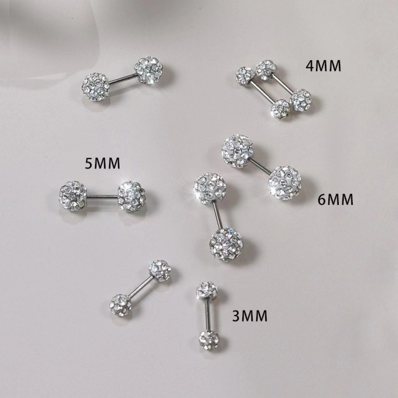 10PCS Soft Clay Full Diamond Ball Titanium Steel