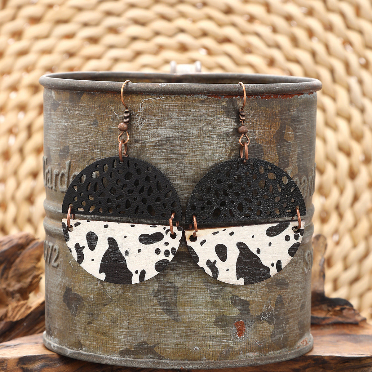 Western Style Cow Print Leopard Print Wood Chip