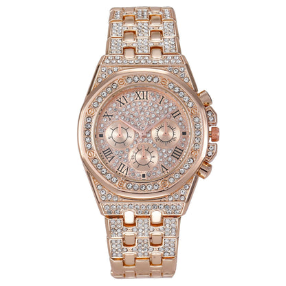 Women Watch Rhinestone Steel Quartz Fashion Wristwatch LLZ13871