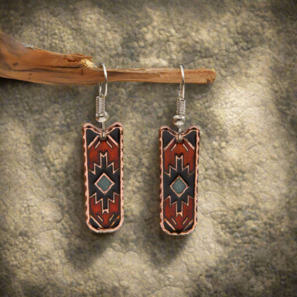 Western Style Aztec Pattern Oil Dropping Earrings