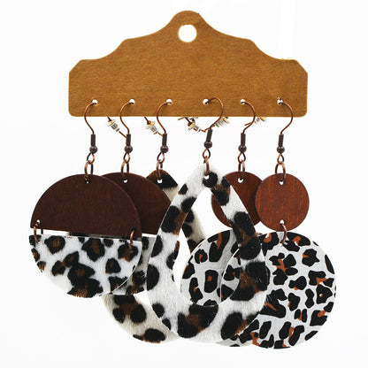 Western Style Leopard Print Cow Earrings