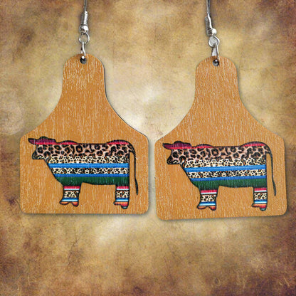 2 Pair/Pack Western Leopard Vintage Aztec Cow Brand