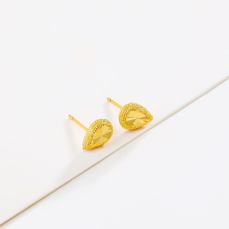 24K Gold Plated Alloy Car Flower Drop Earrings