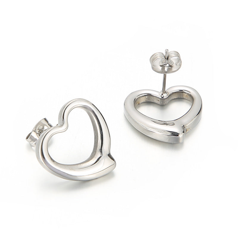 Women's Heart-shaped Sweet Gold Plated Earring