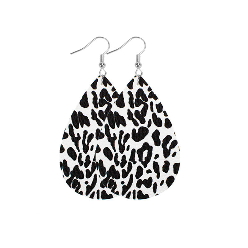 Western Style Leopard Print Cow Print Leather Double