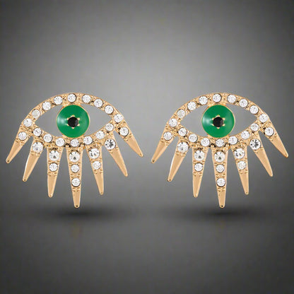 Alloy Gold Plated Diamond Dripping Devil's Eye Earrings