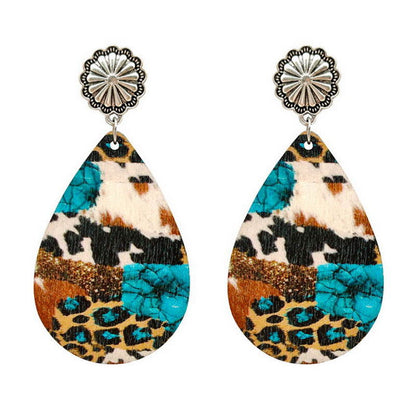 Western Style Turquoise Leopard Print Sunflower Cow Print