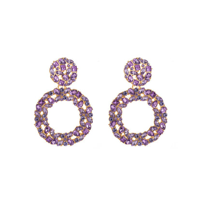 Alloy Diamond Round Full Diamond Earrings