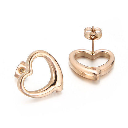 Women's Heart-shaped Sweet Gold Plated Earring