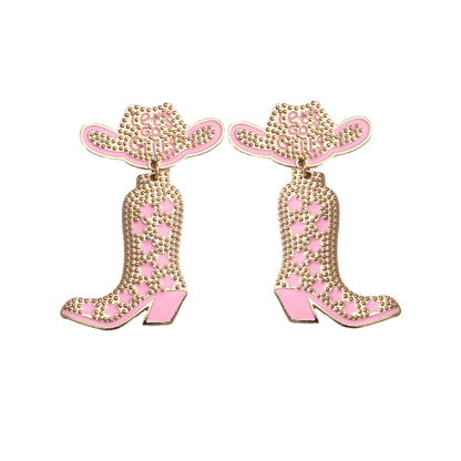 Western Cowboy Hats, Boots, Alloy Earrings