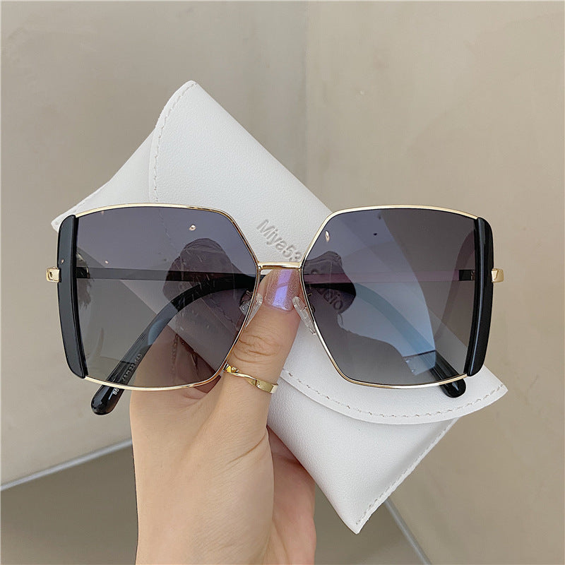 2023 PC Color Matching Frameless Large Frame Sunglasses