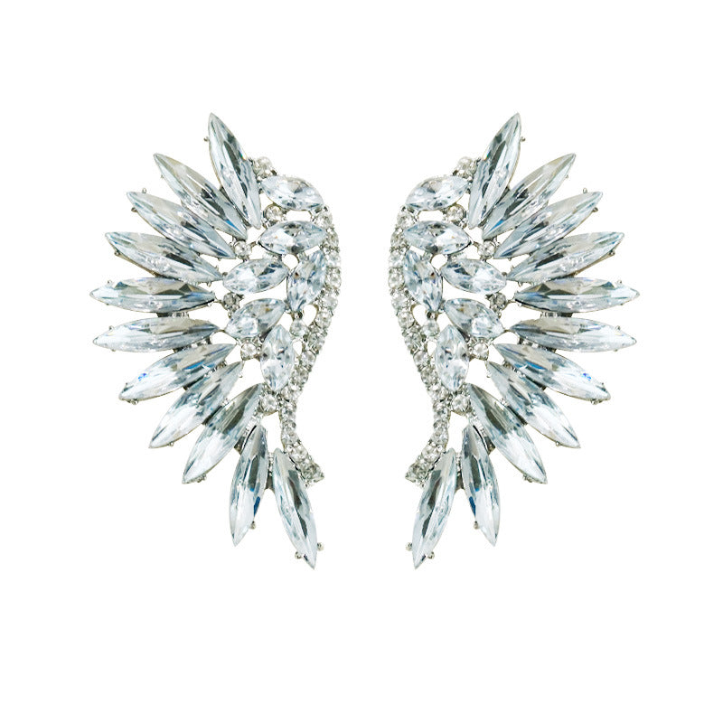 Vintage Super Sparkling Diamond Wing Earrings