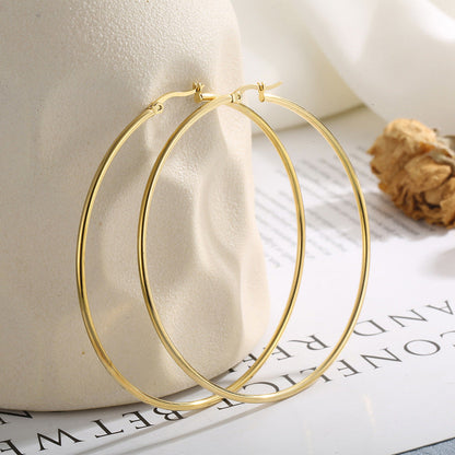 Wholesale Round Hollow Female Gold Plated Earrings